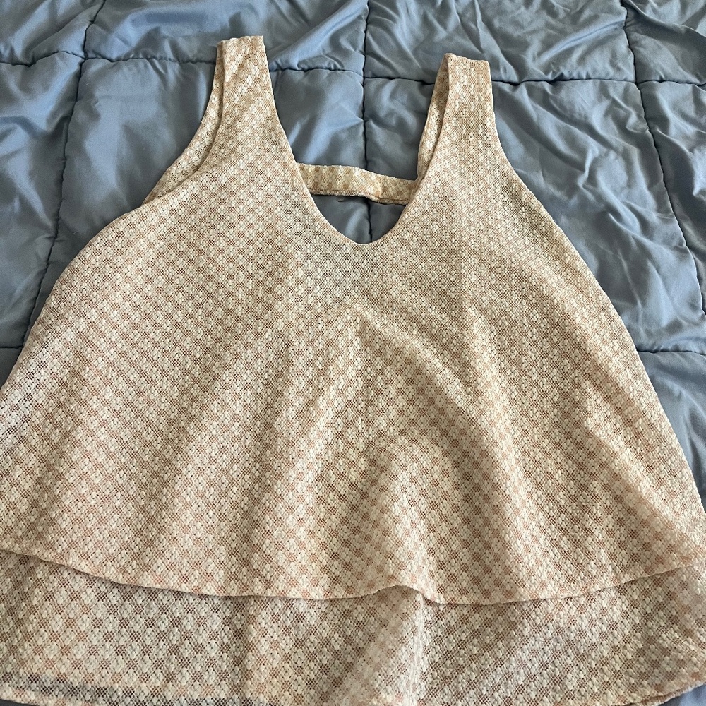 Pink and White Picnic Tank Top